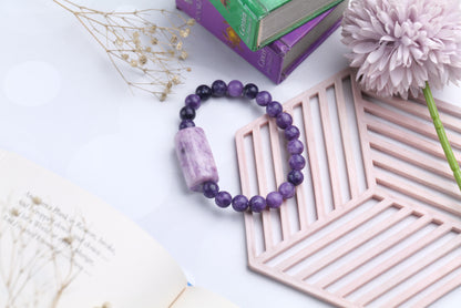 Amethyst Beaded Bracelet for Transformation, Healing, and Spiritual Growth