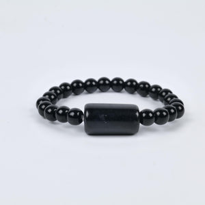 Black Onyx Beaded Bracelet for Protection Strength, and Grounding
