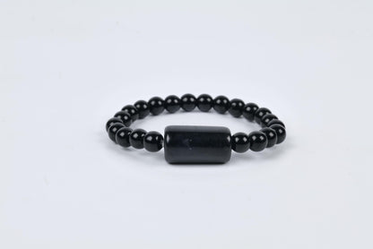 Black Onyx Beaded Bracelet for Protection Strength, and Grounding