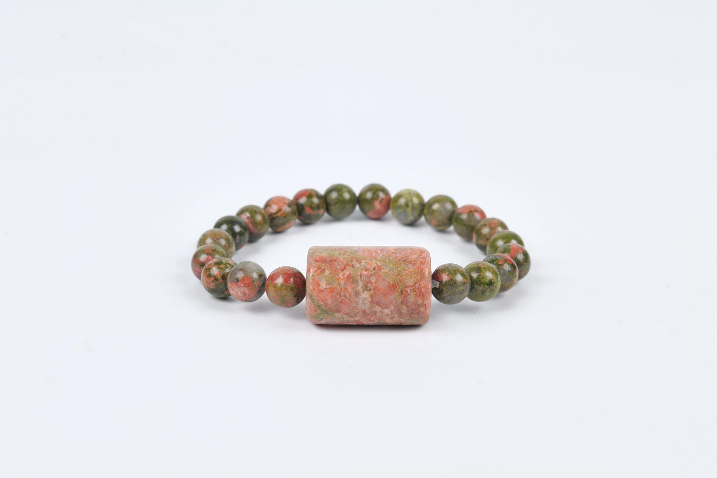 Unakite Beaded Bracelet for Healing, Balance, and Emotional Clarity