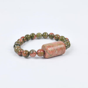 Unakite Beaded Bracelet for Healing, Balance, and Emotional Clarity