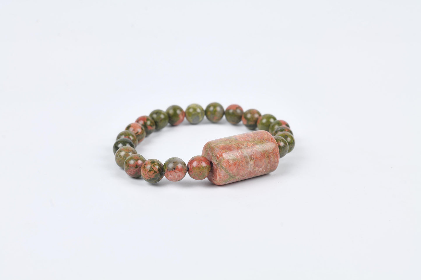 Unakite Beaded Bracelet for Healing, Balance, and Emotional Clarity