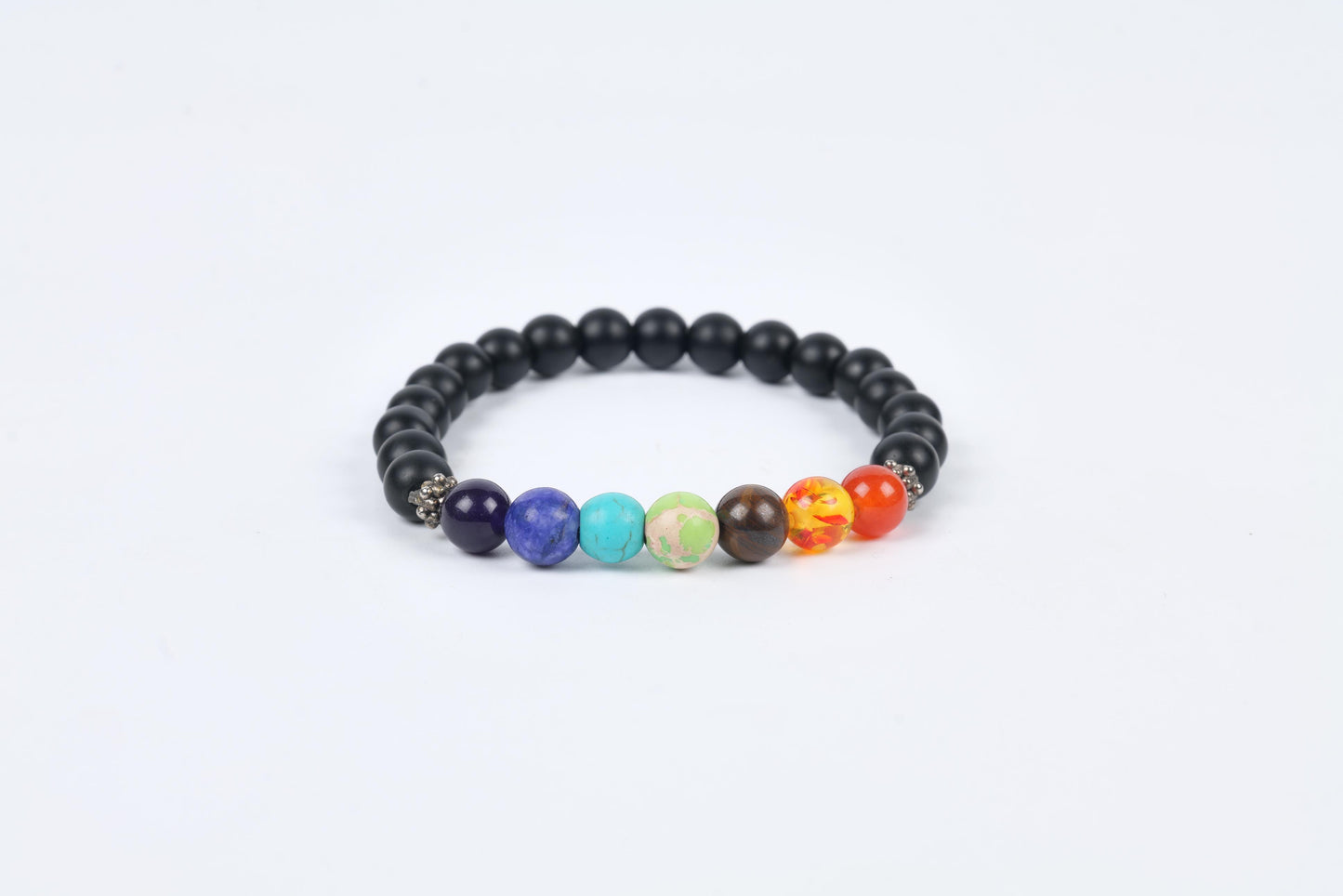 Certified Chakra Healing Beaded Bracelet with Black Onyx