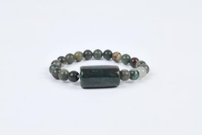 Certified Bloodstone Beaded Bracelet for Healing, Courage, and Vitality