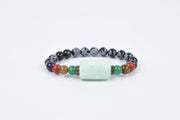 Charged Chakra Healing Beaded Bracelet with Snowflake Obsidian