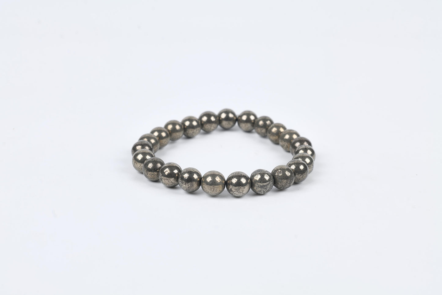 Pyrite Beaded Bracelet for Abundance, Protection, and Vitality