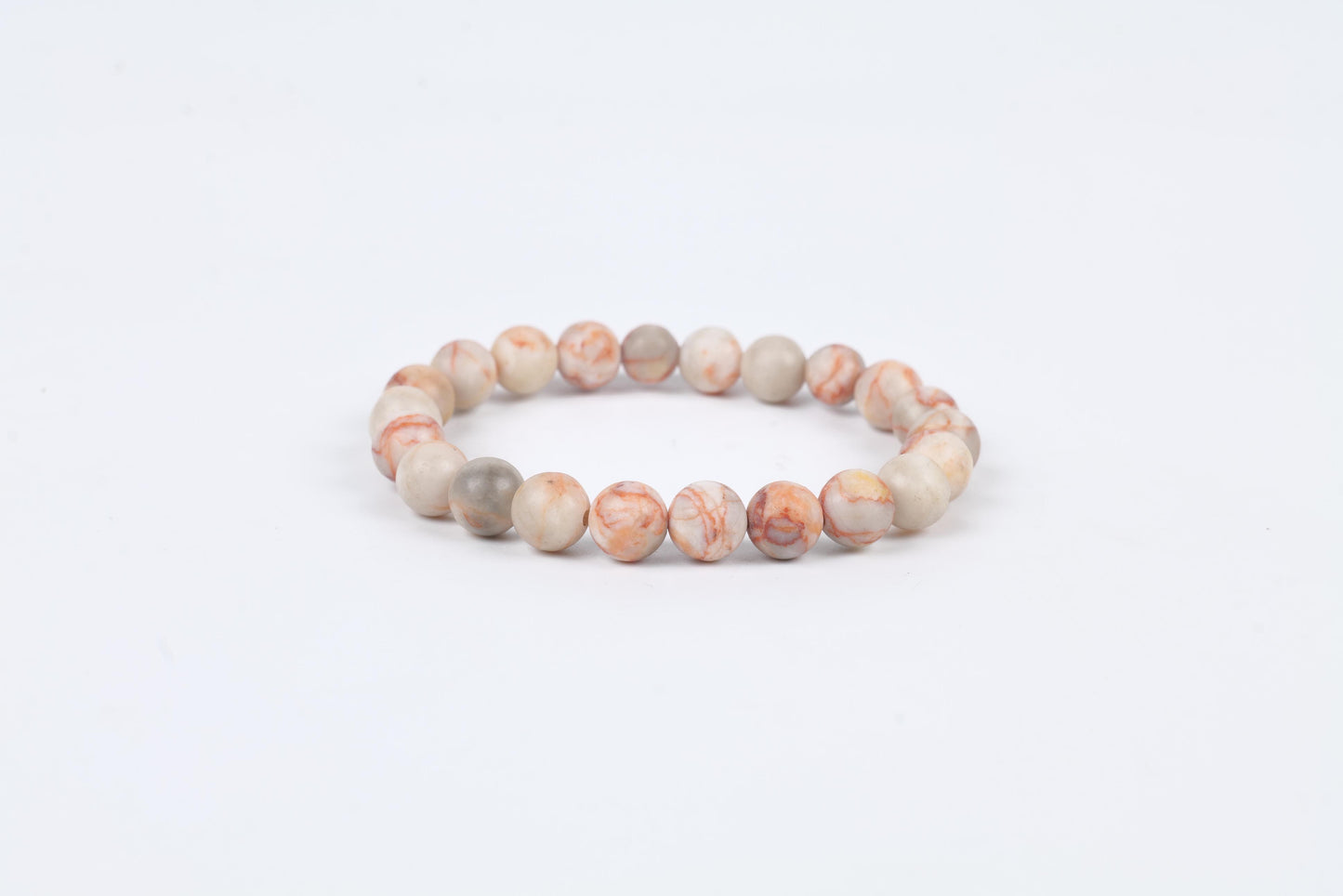 Marbled Jasper Beaded Bracelet for Stability, Protection, and Balance