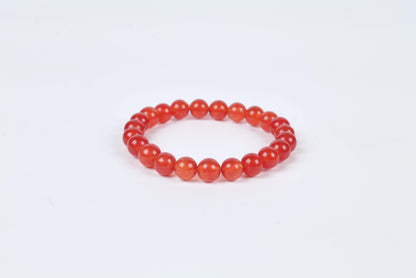 Certified Red Carnelian Beaded Bracelet