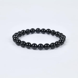 Certified Black Onyx Beaded Bracelet