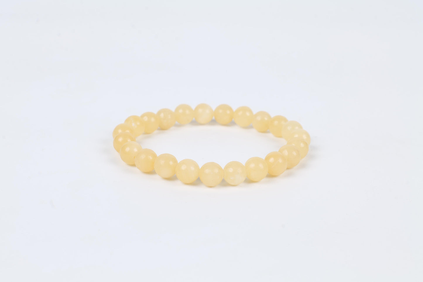 Natural Yellow Jade Beaded Bracelet, Handmade Healing Gemstone Jewelry