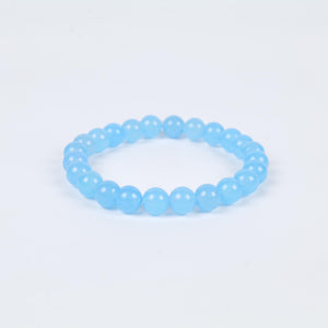 Certified Blue Agate Beaded Bracelet