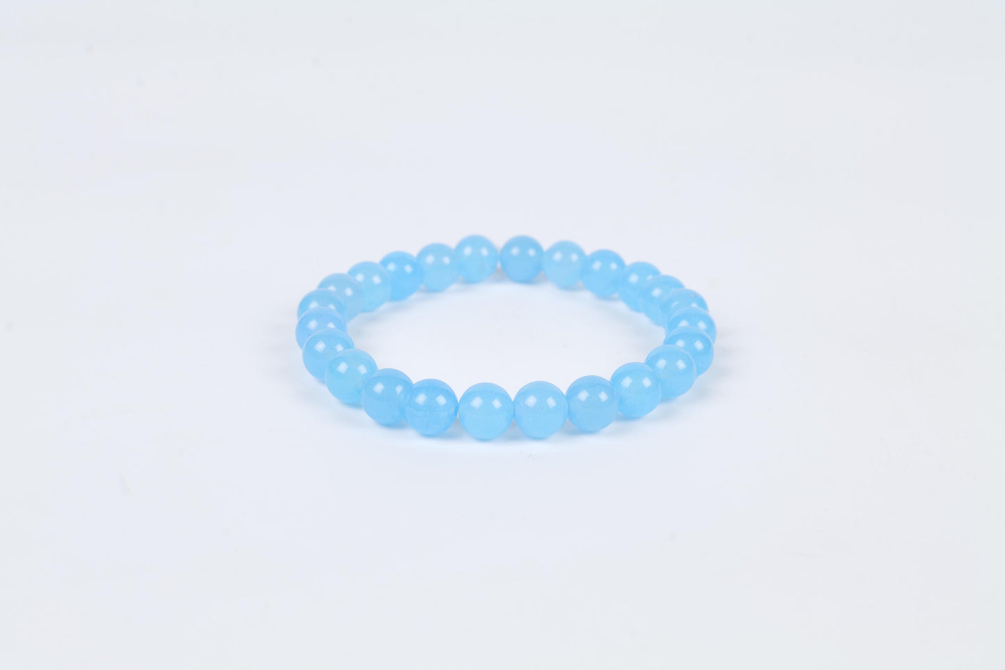 Certified Blue Agate Beaded Bracelet