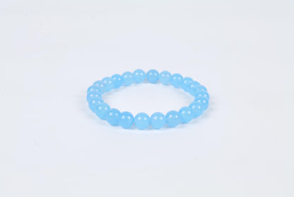 Certified Blue Agate Beaded Bracelet