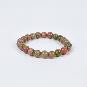 Unakite Jasper Beaded Bracelet Balance and Emotional Healing Stone