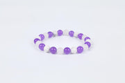 Amethyst and Howlite Beaded Bracelet