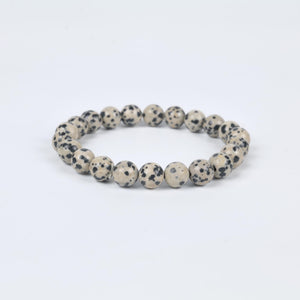 Charged Dalmatian Jasper Beaded Bracelet