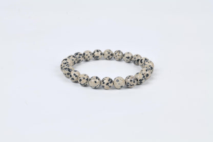 Charged Dalmatian Jasper Beaded Bracelet