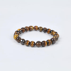 Certified Natural Tiger Eye Beaded Bracelet