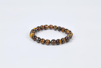 Certified Natural Tiger Eye Beaded Bracelet