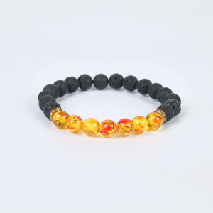 Lava Stone and Amber Beaded Bracelet