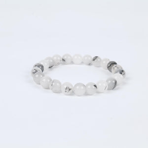 Black Rutile Quartz Beaded Bracelet