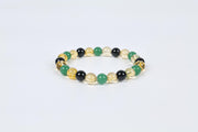 Citrine, Green Aventurine, and Black Onyx Beaded Bracelet for Abundance