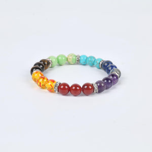 Charged Seven Chakra Gemstone Beaded Bracelet