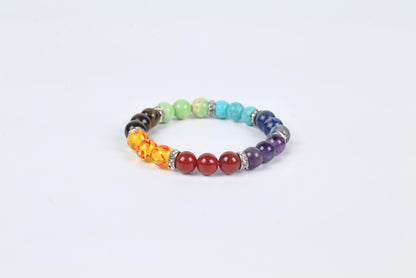 Charged Seven Chakra Gemstone Beaded Bracelet