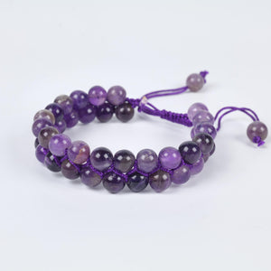 Amethyst Beaded Bracelet for Calm and Spiritual Growth