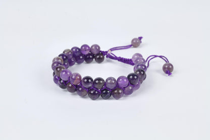 Amethyst Beaded Bracelet for Calm and Spiritual Growth