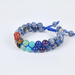 Certified Seven Chakra Healing Beaded Bracelet with Sodalite
