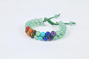 Green Aventurine - Seven Chakra Stone Beaded Bracelet