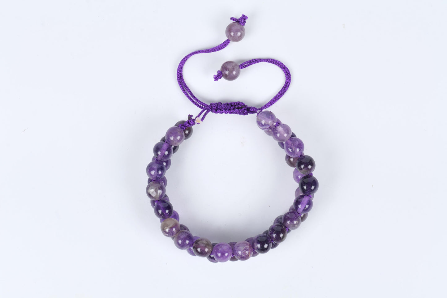 Amethyst Beaded Bracelet for Calm and Spiritual Growth