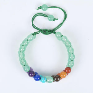 Green Aventurine - Seven Chakra Stone Beaded Bracelet