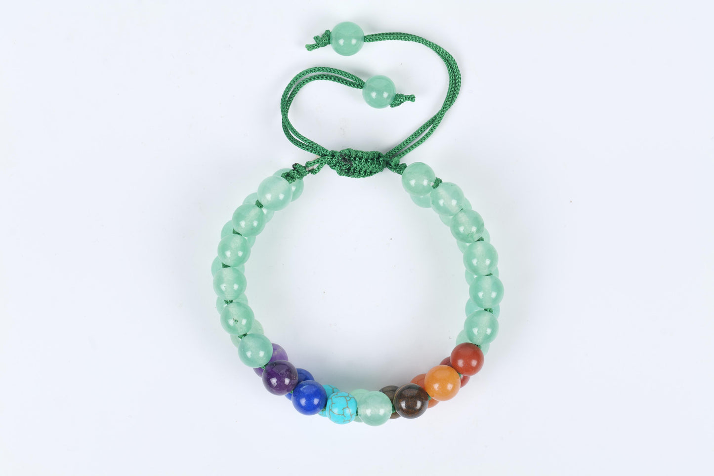 Green Aventurine - Seven Chakra Stone Beaded Bracelet