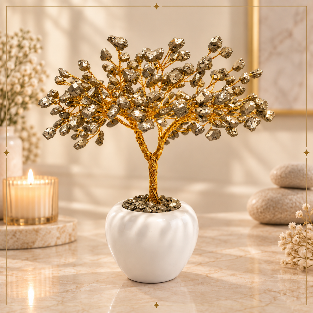Pyrite Crystal Tree for Prosperity, Office and Home Décor