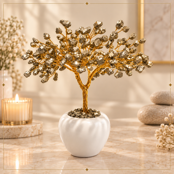 Pyrite Crystal Tree for Prosperity, Office and Home Décor