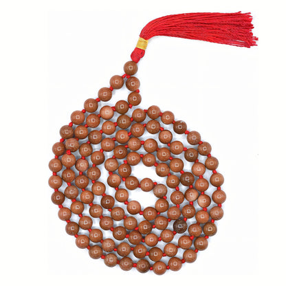 Natural Red Goldstone Gemstone 108 Bead Japa Mala Necklace