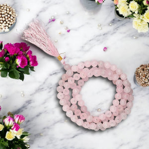 Natural Rose Quartz Gemstone Jap Mala Necklace