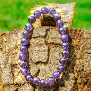 Amethyst Aries Zodiac Crystal Bracelet - Enhance Your Protection