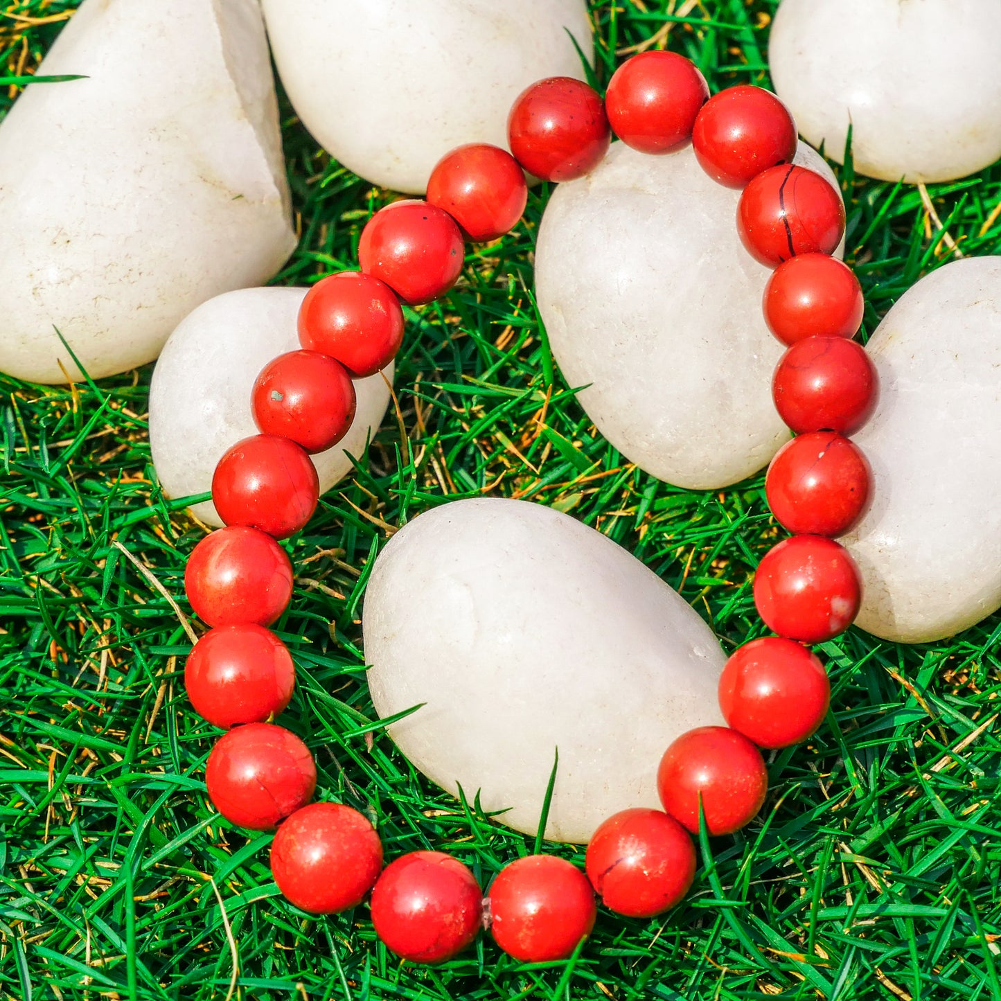 Red Jasper Aquarius Zodiac(कुम्भ राशि) Certified Healing Crystal Bracelet