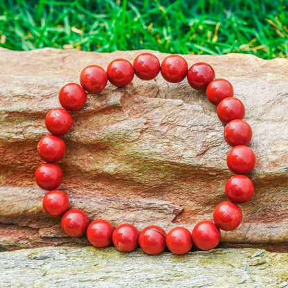 Red Jasper Aquarius Zodiac(कुम्भ राशि) Certified Healing Crystal Bracelet