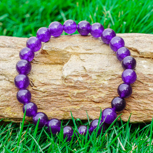 Amethyst Aries Zodiac Crystal Bracelet - Enhance Your Protection
