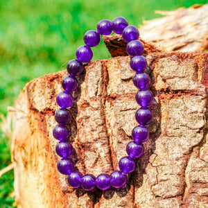 Amethyst Aries Zodiac Crystal Bracelet - Enhance Your Protection