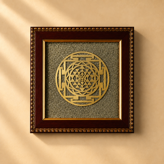 Shop Shri Yantra Pyrite Frame for Wealth, Prosperity & Positive Energy