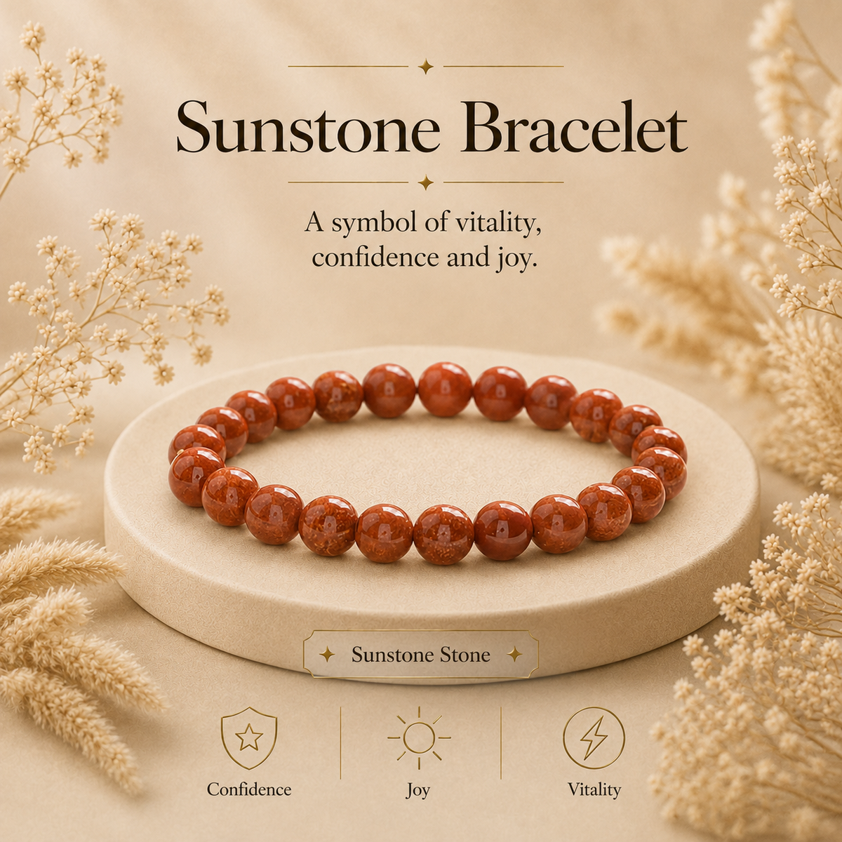 Sunstone Healing Crystal Bracelet -