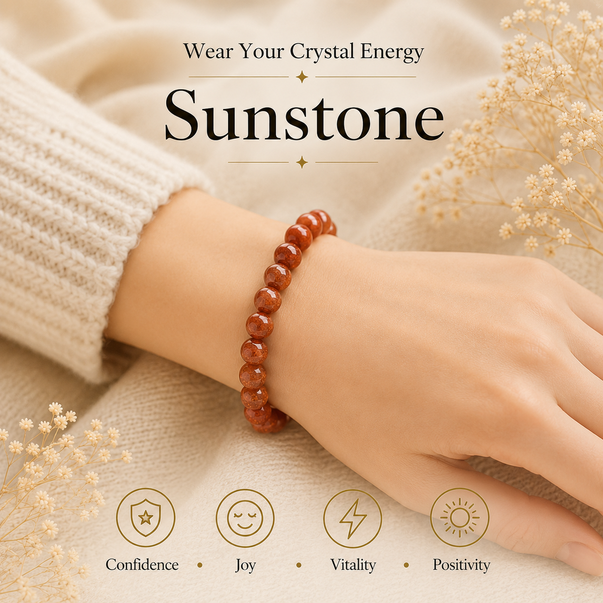 Sunstone Healing Crystal Bracelet -