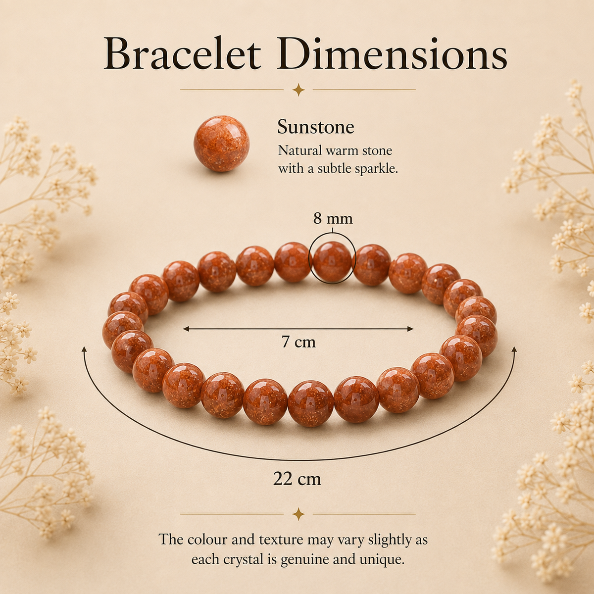 Sunstone Healing Crystal Bracelet -