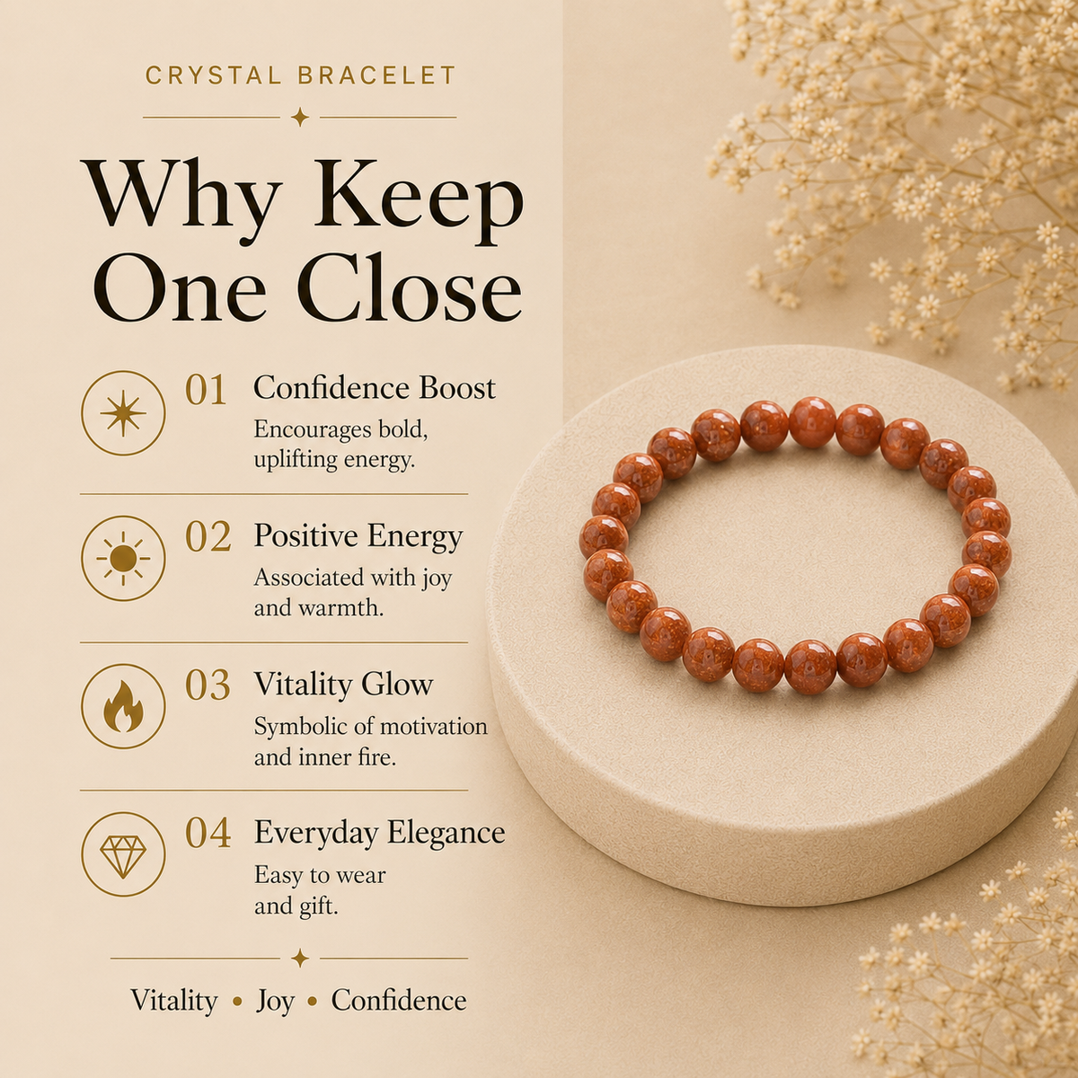 Sunstone Healing Crystal Bracelet -