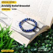 Lapis Lazuli Crystal Bracelet For Anxiety Relief